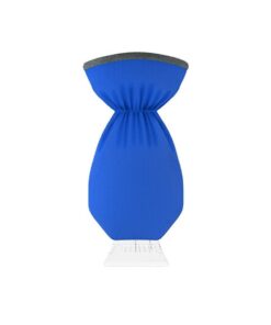 Blauer Autoschneekratzer mit Handschuh