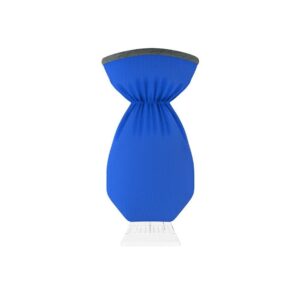 Blauer Autoschneekratzer mit Handschuh