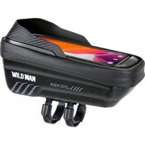 WILDMAN Fahrradtasche für den Fahrradrahmen mit Reißverschluss 1L (4"–7") E12X Schwarz