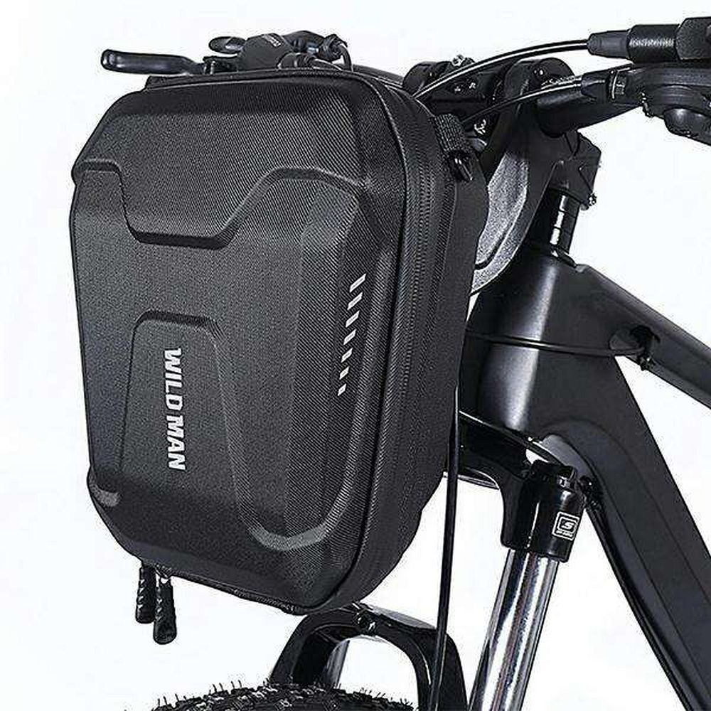 WILDMAN Fahrradtasche für Lenker mit Reißverschluss 3L E8 schwarz – Bild 3