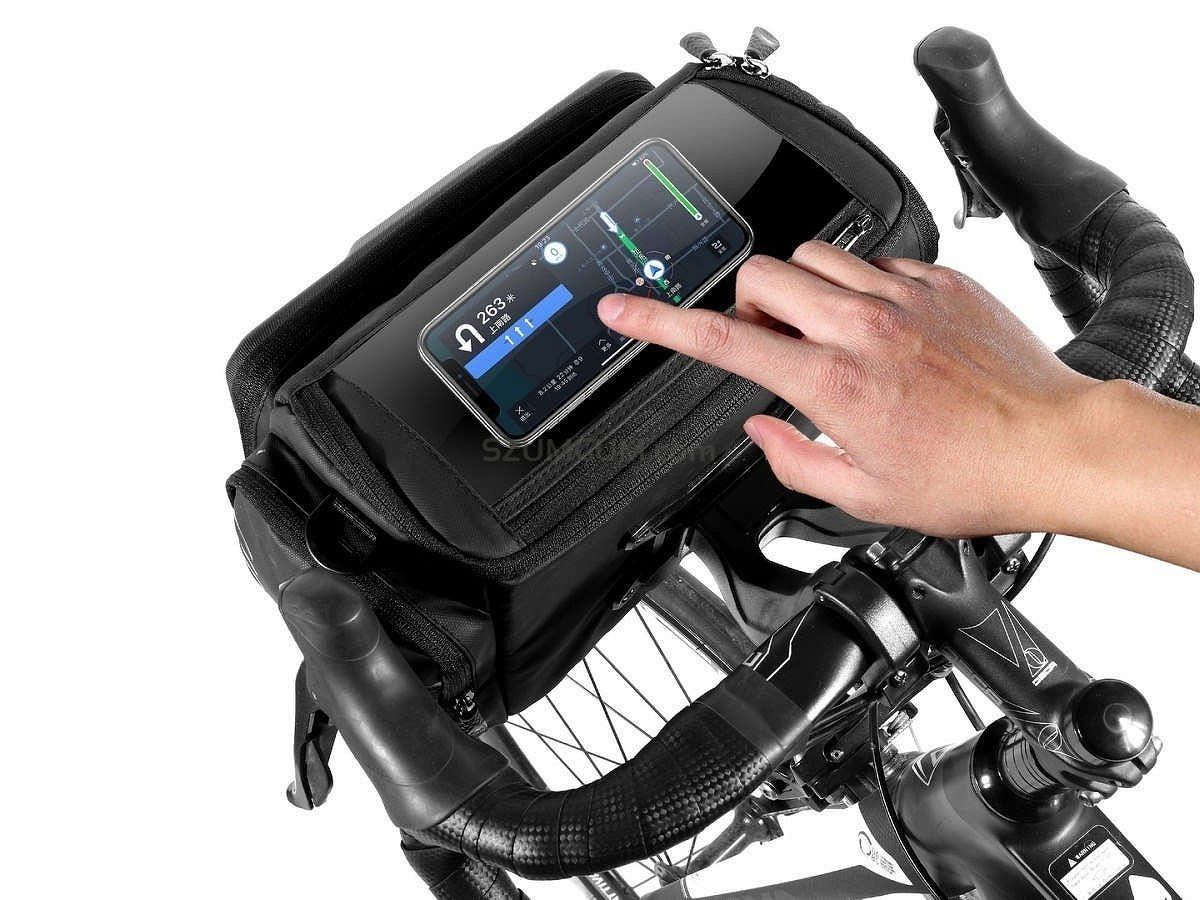 WILDMAN Fahrradtasche für Lenker mit Reißverschluss 4L GS6 Schwarz – Bild 4