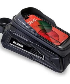 WILDMAN Fahrradtasche für den Fahrradrahmen mit Reißverschluss 2L (4"–7") M30 schwarz