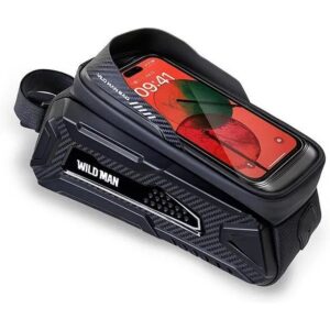 WILDMAN Fahrradtasche für den Fahrradrahmen mit Reißverschluss 2L (4"–7") M30 schwarz