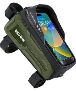 WILDMAN Fahrradtasche für den Fahrradrahmen mit Reißverschluss 1L (4" - 7") M20 grün