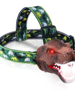 Kinder-LED-Stirnlampe mit Dinosaurier-Motiv IPX4 15LM Braun