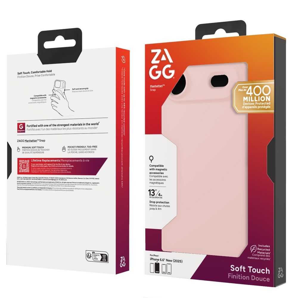 ZAGG Hülle MANHATTAN SNAP kompatibel mit MagSafe für iPhone 17 Air in Blassrosa – Bild 13