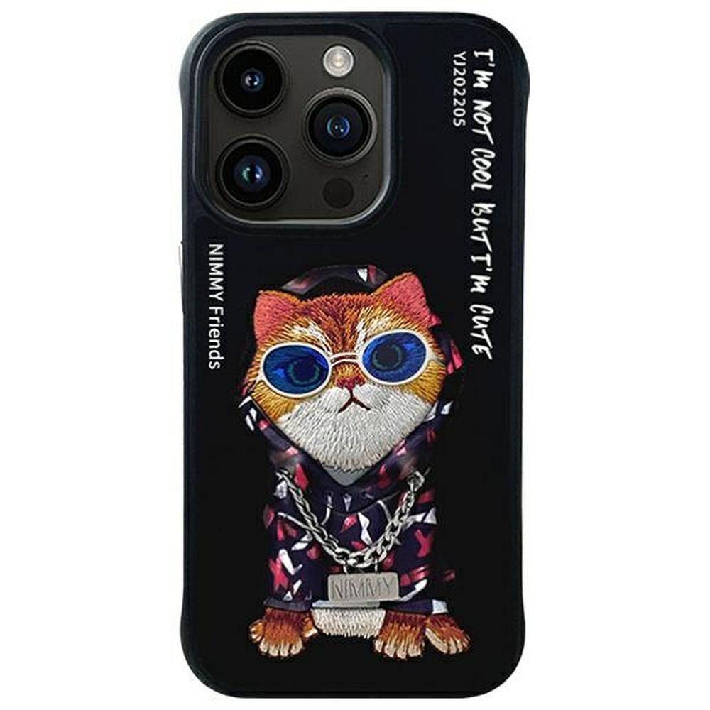 NIMMY Hülle GLASSES COOL CAT für iPhone 15 Pro Max schwarz