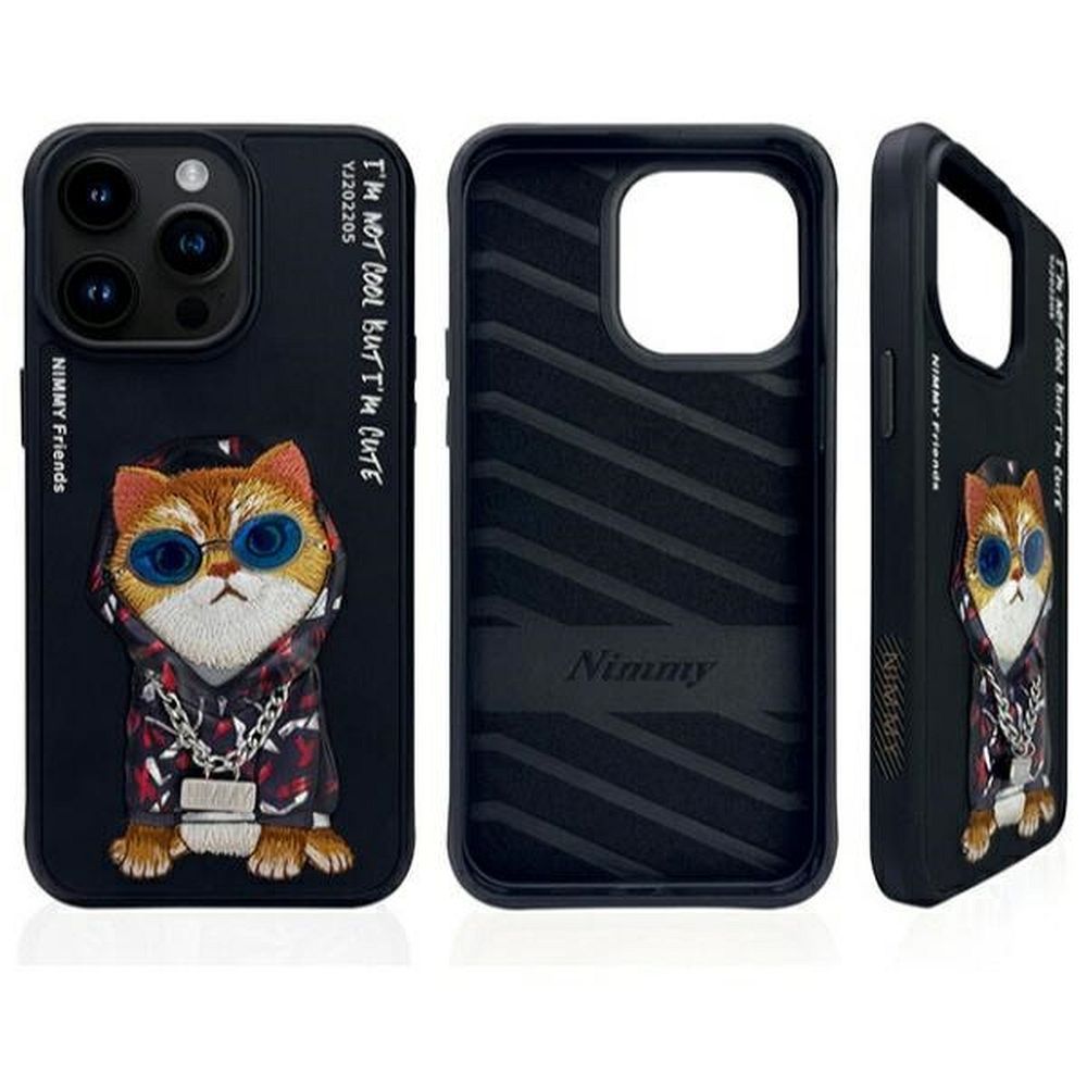 NIMMY Hülle GLASSES COOL CAT für iPhone 15 Pro Max schwarz – Bild 3