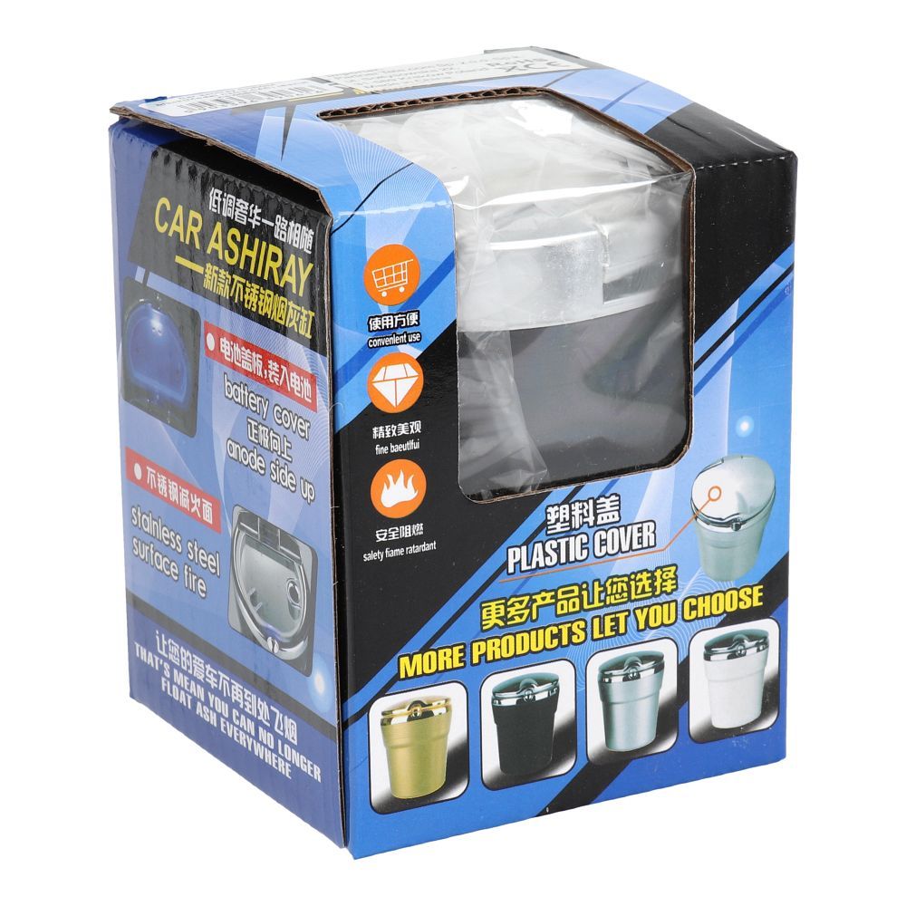 Auto-Aschenbecher CHROM Schwarz – Bild 4