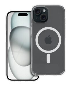 Hülle für iPhone 15 Forcell F-Protect Clear Hybrid Premium kompatibel mit MagSafe, transparent