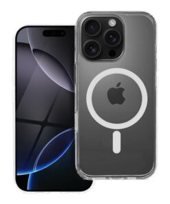 Hülle für iPhone 16 PRO Forcell F-Protect Clear Hybrid Premium kompatibel mit MagSafe, transparent