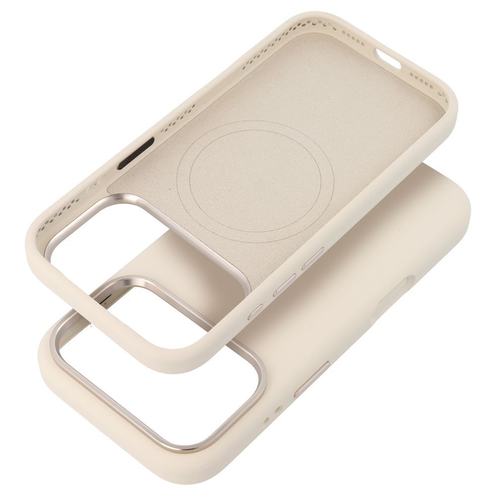 Hülle für iPhone 15 Forcell F-Protect Frame Premium kompatibel mit MagSafe, antikweiß – Bild 3