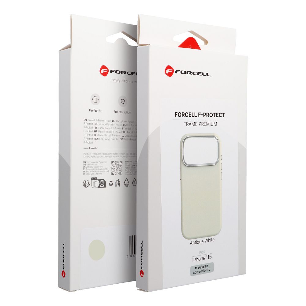 Hülle für iPhone 15 Forcell F-Protect Frame Premium kompatibel mit MagSafe, antikweiß – Bild 10