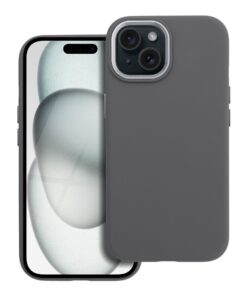 Hülle für iPhone 15 Forcell F-Protect Frame Premium, Magsafe-kompatibel, grau