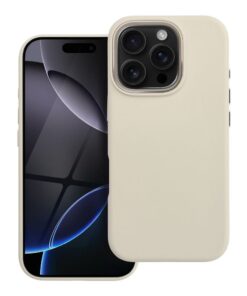 Hülle für iPhone 16 PRO Forcell F-Protect Frame Premium kompatibel mit MagSafe in Antikweiß