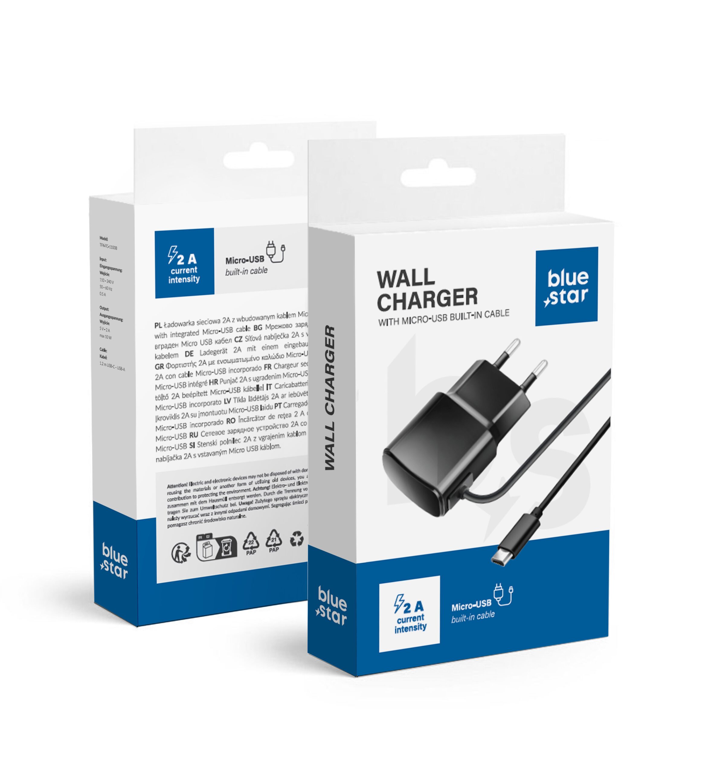 NETZ-Ladegerät Micro USB UNIVERSAL 2A BLUE STAR