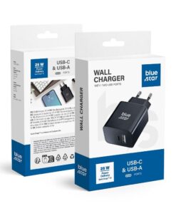 Telefonladegerät Blue Star USB C + USB A QC4.0 PD 3A 25W TFB-TC-25WPD schwarz