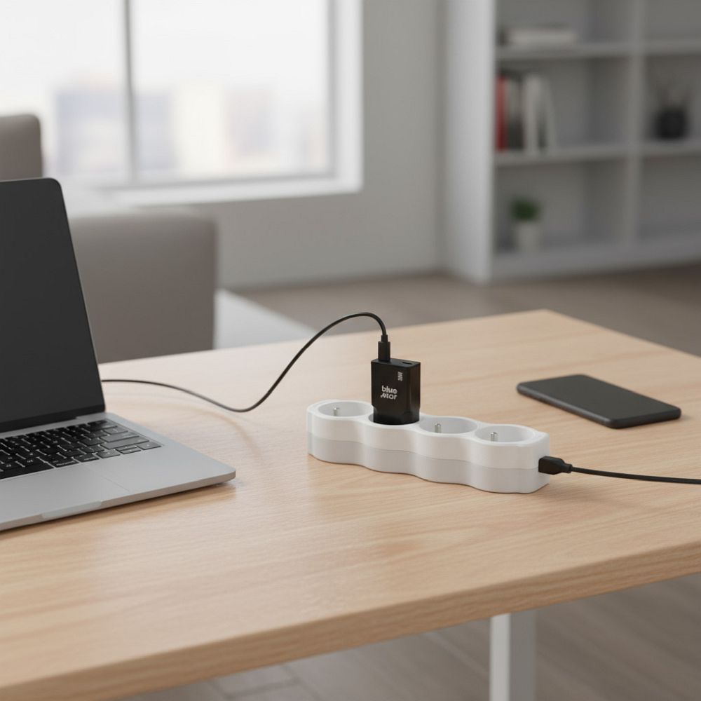 Telefonladegerät Blue Star Slim GaN 2x Typ C QC4.0 PD 3A 30W TFK-SC-30WCC Schwarz – Bild 10