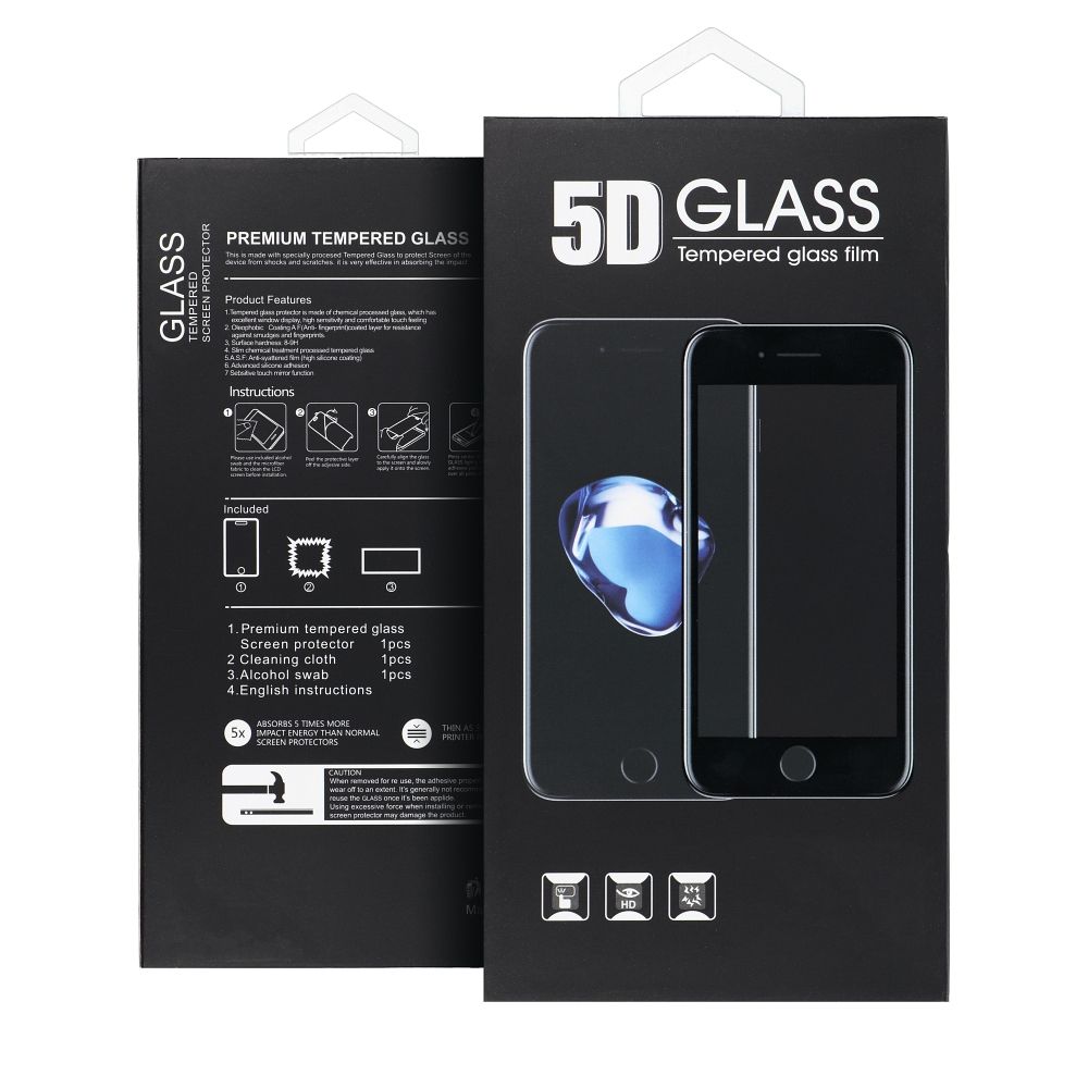 5D Full Glue Gehärtetes Glas für Motorola G34 / G45 in Schwarz – Bild 3