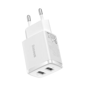 BASEUS Wandladegerät 2 x USB A 2,1A 10,5W CCXJ010202 Weiß