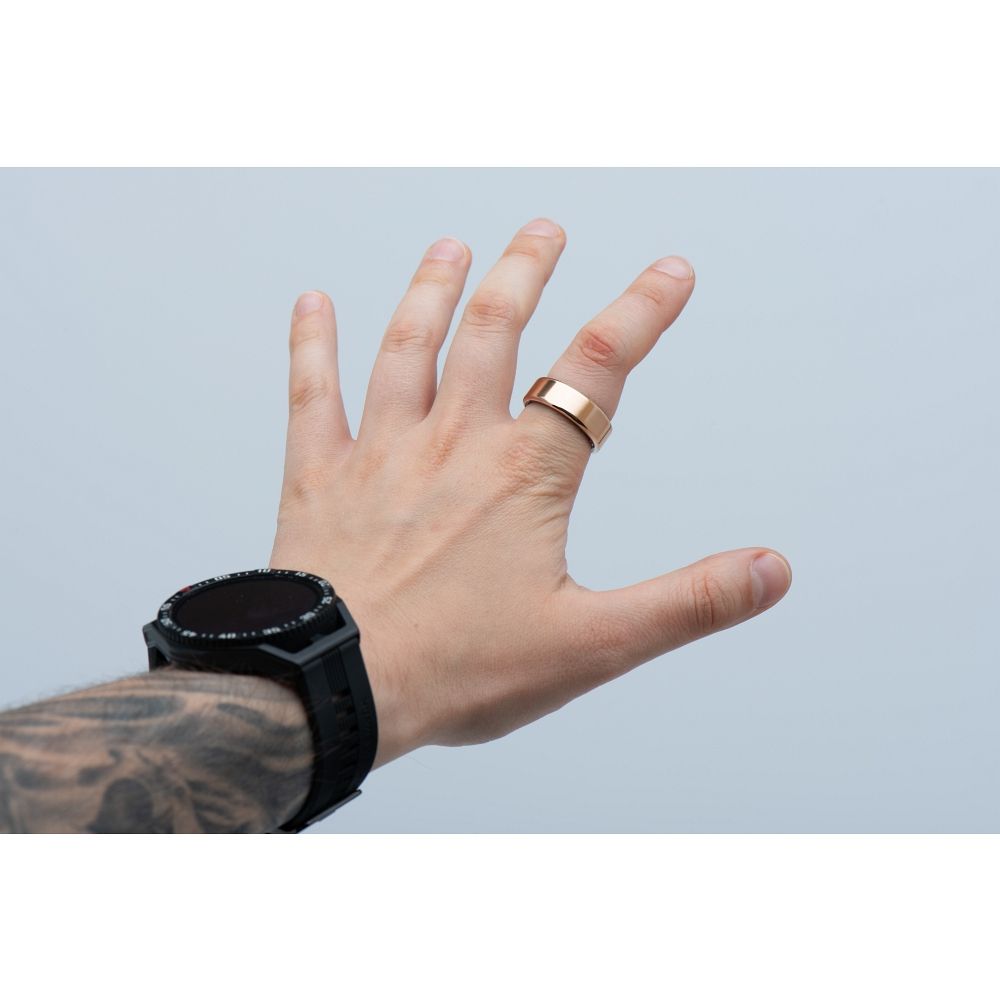 Smart Ring R11M – Eleganter Smartring aus Stahl mit Ladestation, Größe 11 (20,6 mm), Gold – Bild 7