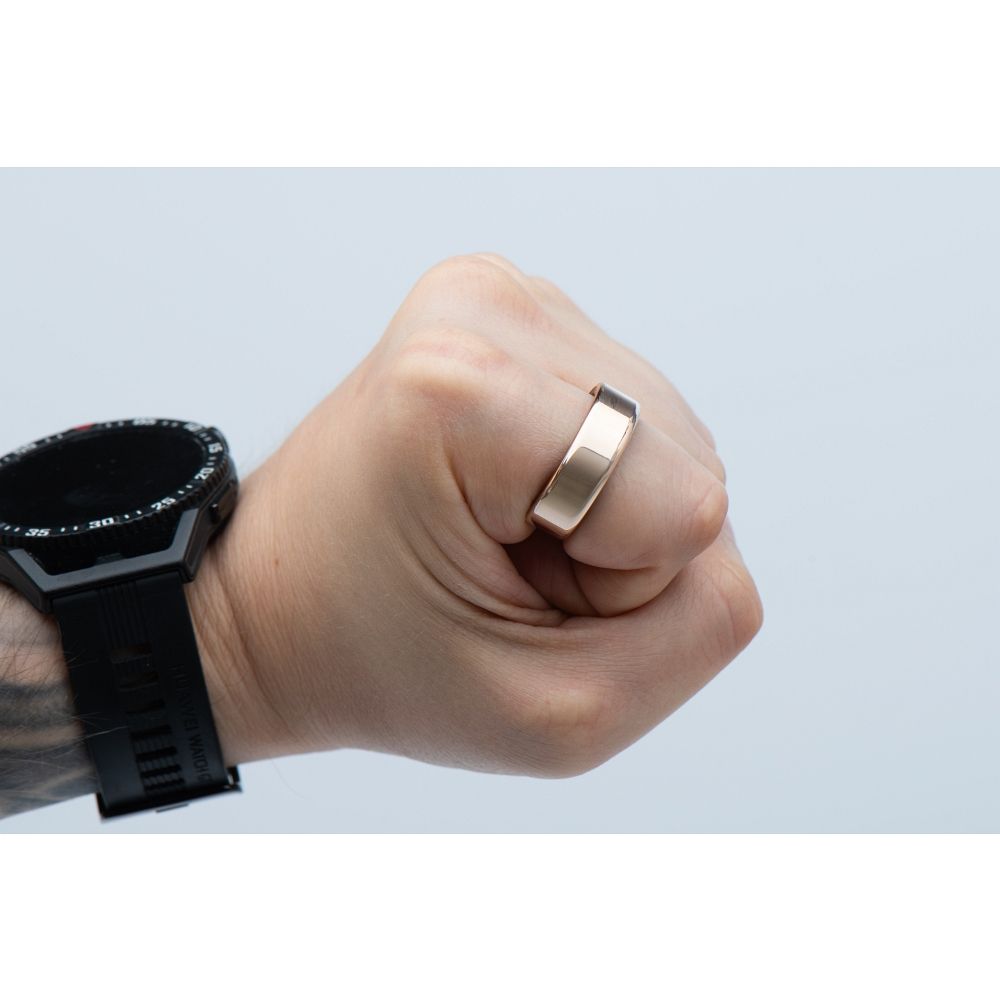 Smart Ring R11M – Eleganter Smartring aus Stahl mit Ladestation, Größe 11 (20,6 mm), Gold – Bild 8