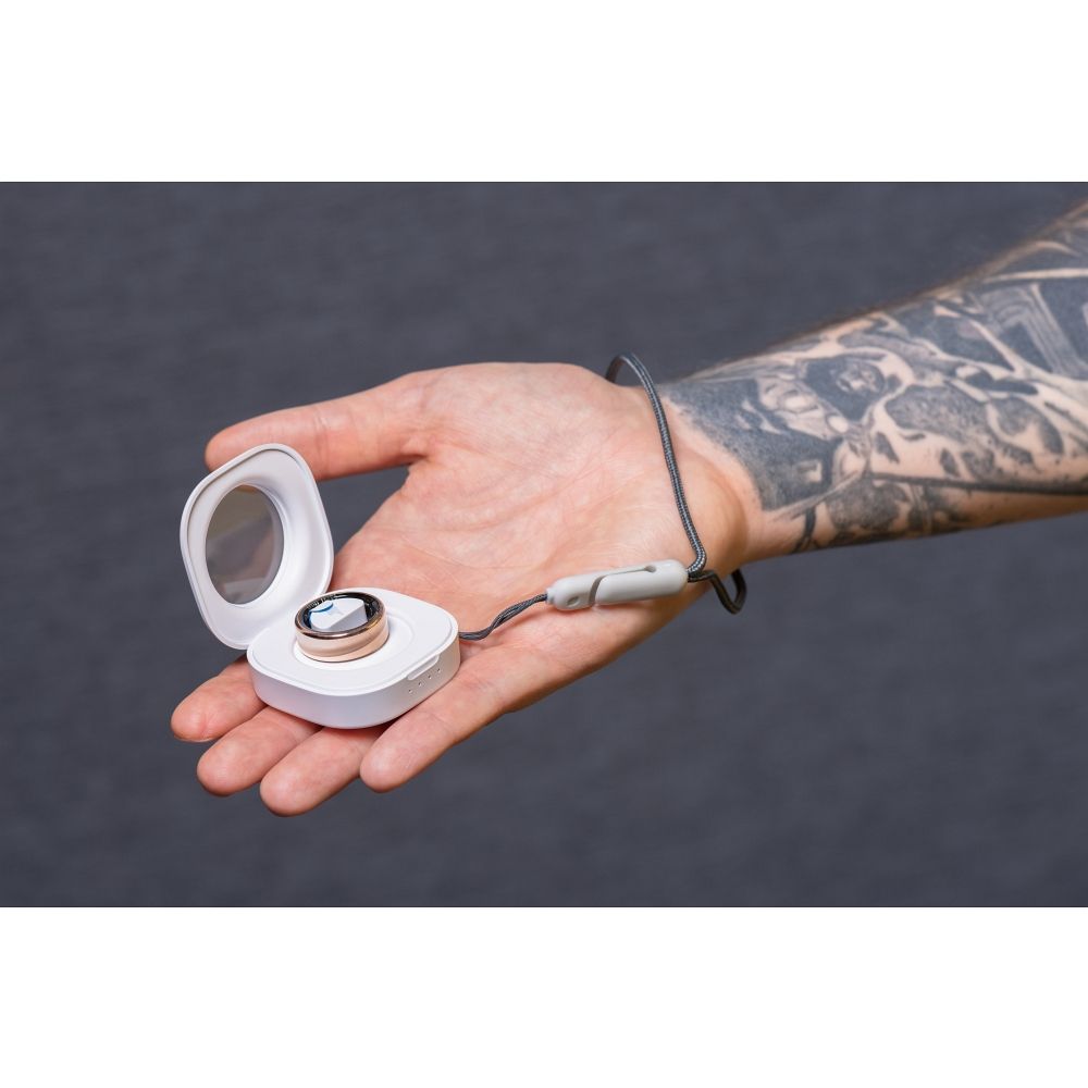 Smart Ring R11M – Eleganter Smartring aus Stahl mit Ladestation, Größe 11 (20,6 mm), Gold – Bild 11