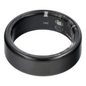 Smart Ring R11M – Eleganter Stahlring mit Ladestation, Größe 8 (18,1 mm), schwarz