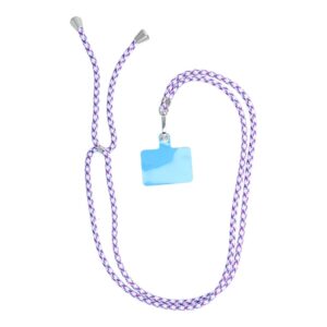 SWING (6mm) Telefonanhänger mit verstellbarer Länge / Kordellänge 165 cm (max. 82,5 cm in Schlaufe) / für Schulter oder Hals – weiß und lila