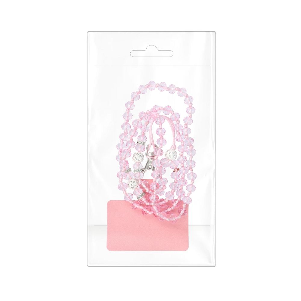 CRYSTAL DIAMOND Anhänger fürs Telefon / Schnurlänge 74 cm (37 cm Schlaufe) / zum Umhängen – Hellrosa – Bild 10