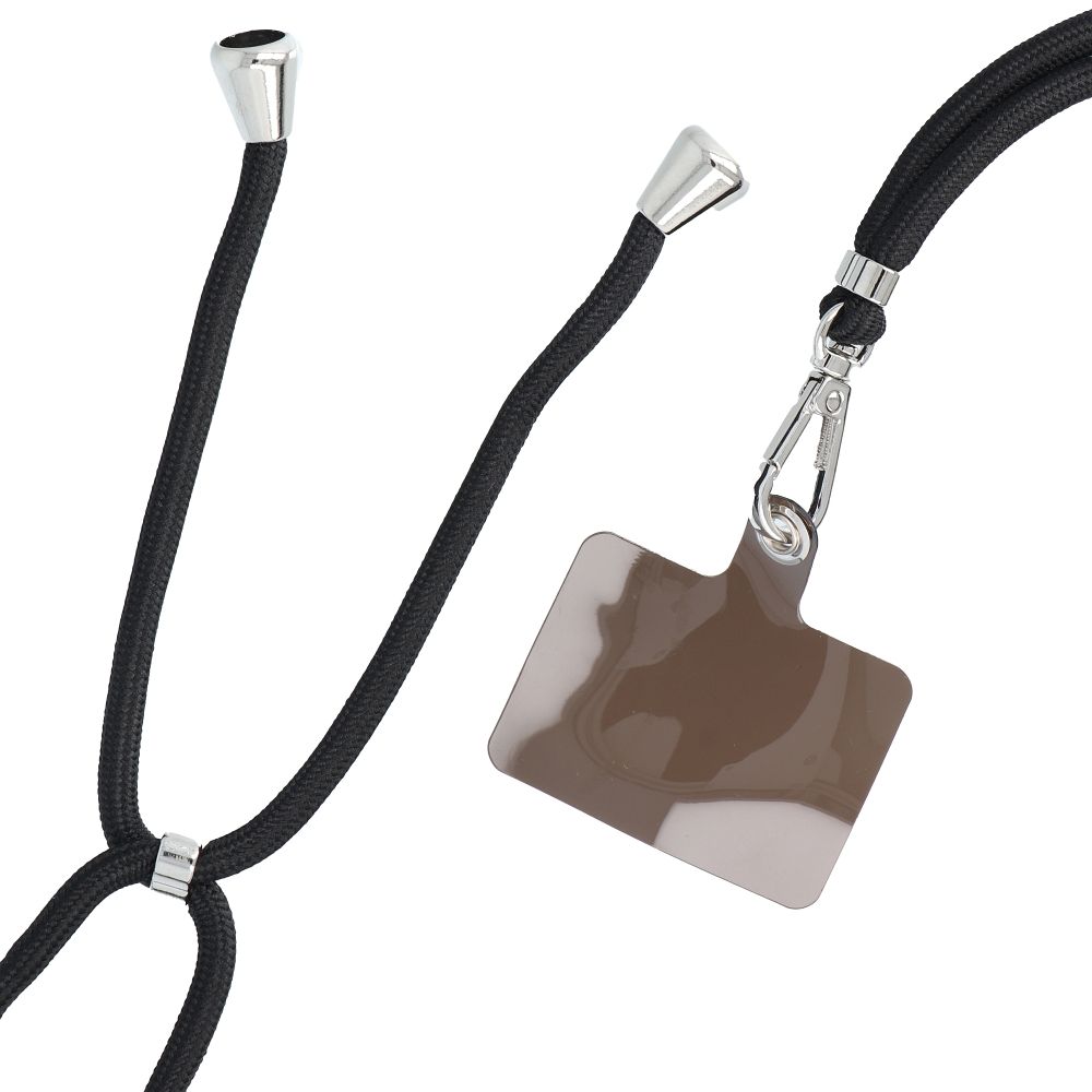 SWING (6 mm) Telefonanhänger mit verstellbarer Länge / Kordellänge 165 cm (max. 82,5 cm in Schlaufe) / für Schulter oder Hals – schwarz – Bild 3