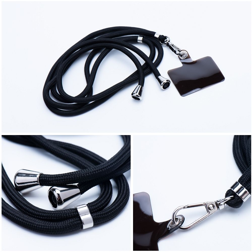 SWING (6 mm) Telefonanhänger mit verstellbarer Länge / Kordellänge 165 cm (max. 82,5 cm in Schlaufe) / für Schulter oder Hals – schwarz – Bild 6