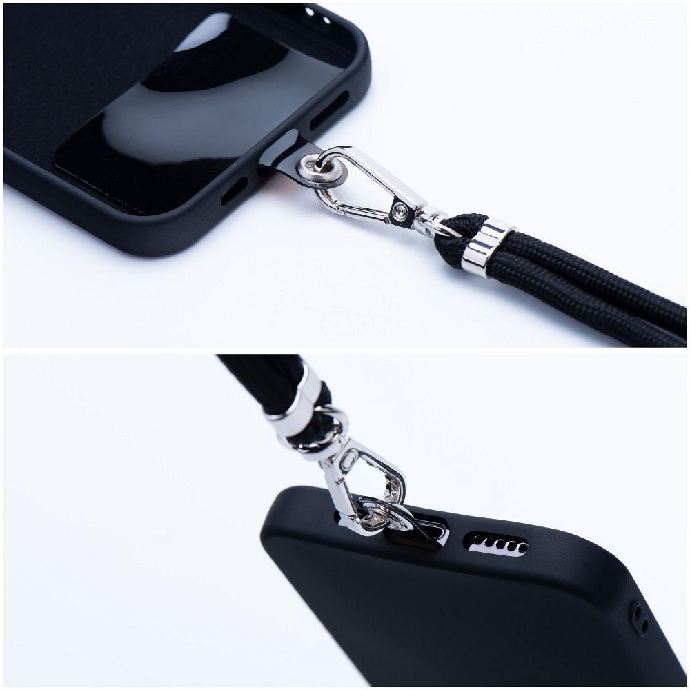 SWING (6 mm) Telefonanhänger mit verstellbarer Länge / Kordellänge 165 cm (max. 82,5 cm in Schlaufe) / für Schulter oder Hals – schwarz – Bild 7