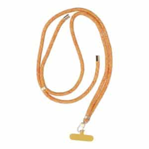 SWING (8mm) Telefonanhänger mit verstellbarer Kordellänge / Gesamtlänge 165 cm (max. 82,5 cm in der Schlaufe) / für Schulter oder Hals – orange und weiß