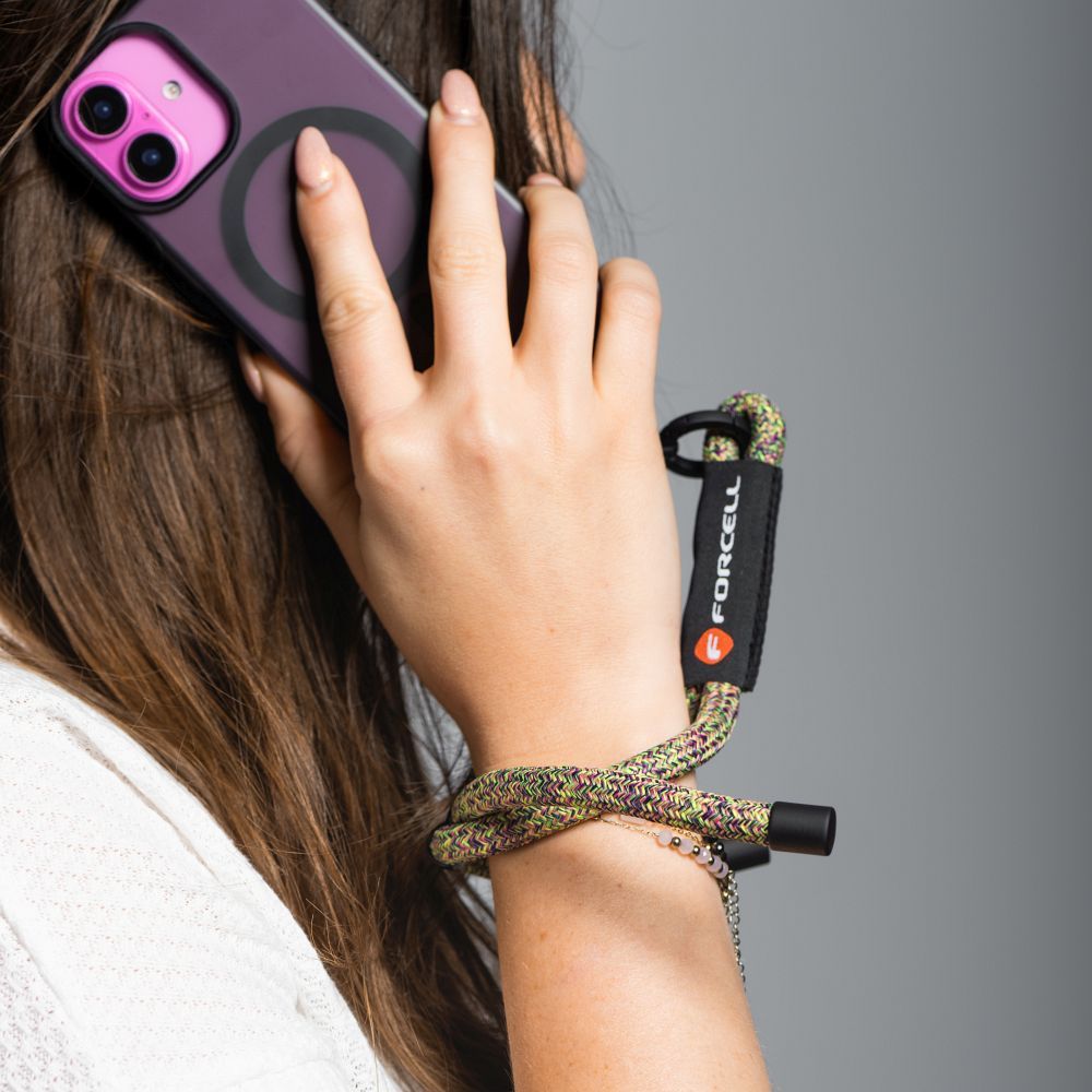 FORCELL F-DESIGN R10X40 Handgelenkschlaufe für Telefon mit verstellbarer Länge (max. 20 cm im Schlaufenbereich) Grün Pink Lila – Bild 7