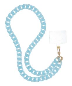 PANAMA LONG Telefonband, Telefonanhänger / Schnurlänge 80 cm (40 cm in der Schlaufe) / zum Tragen um den Hals – blau