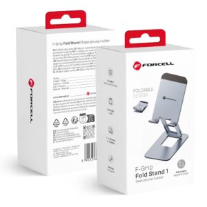 Klappbarer Schreibtischhalter für Telefon/Tablet Forcell F-Grip Fold Stand 1 Grau