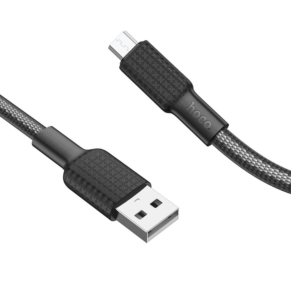 USB-A auf Micro-USB-Kabel Hoco 2,4A 1 m X69 schwarz weiß – Bild 3