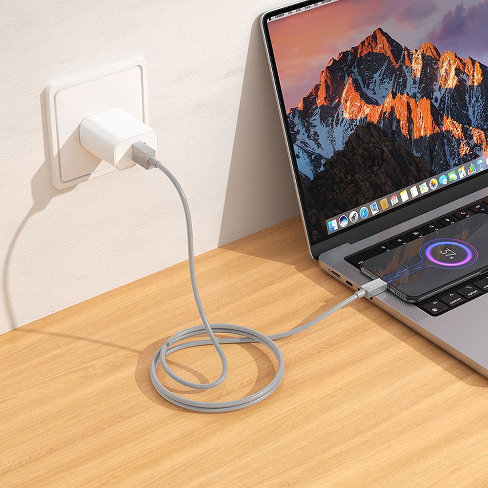 USB A auf Micro USB Kabel Hoco 2,4A 1 m X107 grau – Bild 6