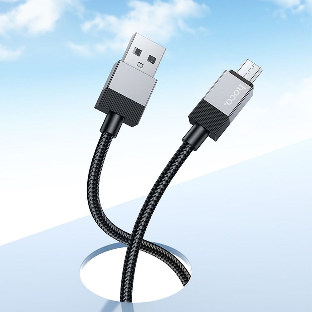 USB A zu Micro USB Kabel Hoco 2,4A 1 m X110 Schwarz – Bild 5