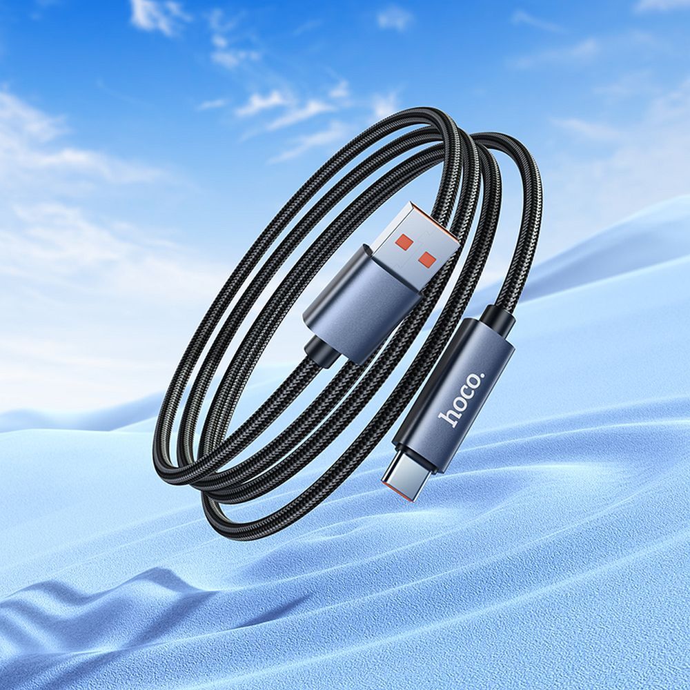 Hoco USB A auf USB C Kabel 5A mit Anzeige, 1 m, X112, Schwarz – Bild 8