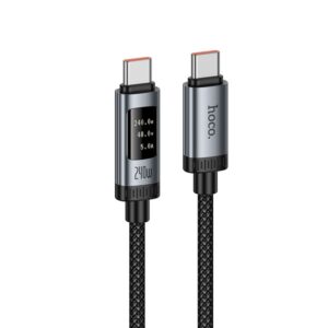 Datenkabel mit Digitalanzeige USB C auf USB C Hoco PD 6A 240W 1,2 m U148 Schwarz – Bild 10