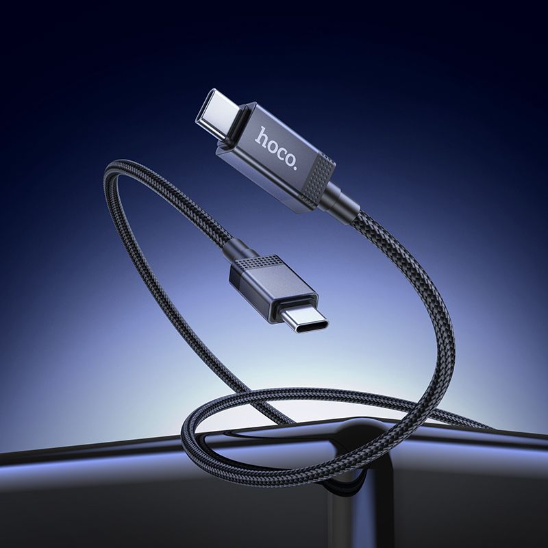 USB-C-zu-USB-C-Kabel Hoco 3A 60W mit Anzeige, 1 m, Modell X118, schwarz – Bild 9