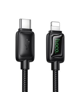 Kabel mit LCD USB-C zu USB-C Hoco 3A 60W 1,2 m U146 schwarz