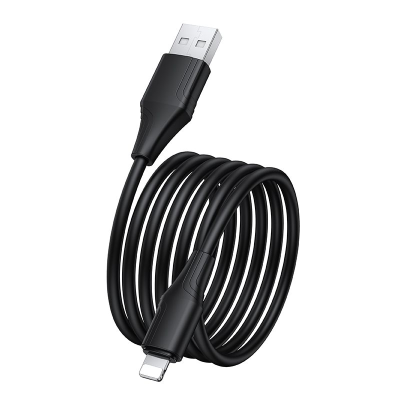 USB A auf Lightning Silikonkabel Hoco 2,4A 1 m X124 schwarz – Bild 4