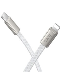 Flaches USB-C-auf-Lightning-Kabel Hoco PD 30W 1 m X125 Weiß
