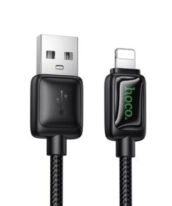 Kabel mit LCD USB A auf Lightning Hoco 2,4A 1,2 m U146 schwarz