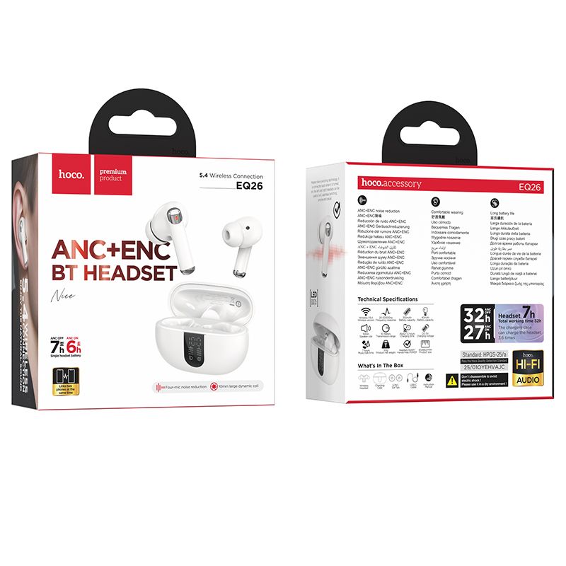 HOCO kabellose Bluetooth Ohrhörer TWS ANC ENC EQ26 Weiß – Bild 6