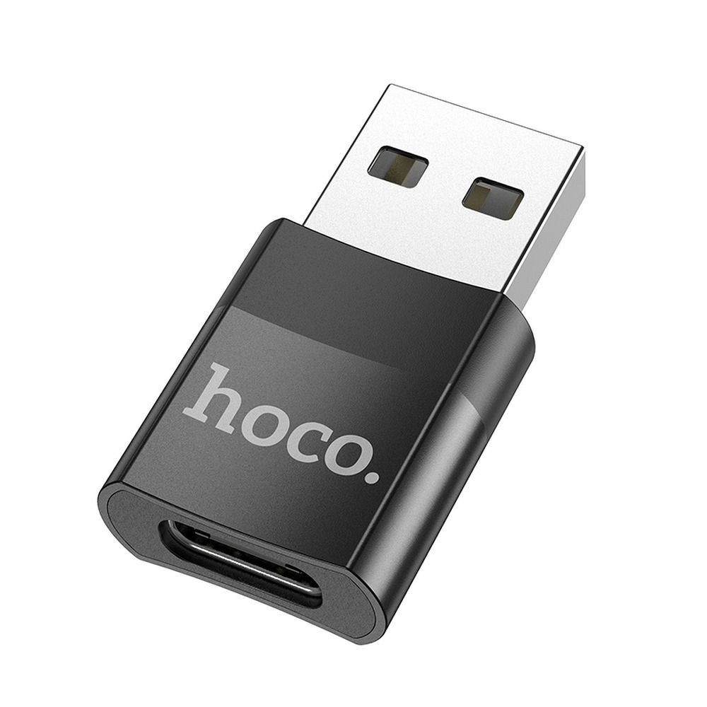 HOCO USB-A (Stecker) auf Typ-C (Buchse) OTG Adapter UA17 schwarz