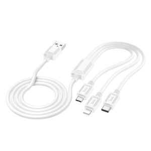 3in1 USB A zu Lightning / Micro USB / USB C Kabel Hoco 2A 1 m X74 weiß